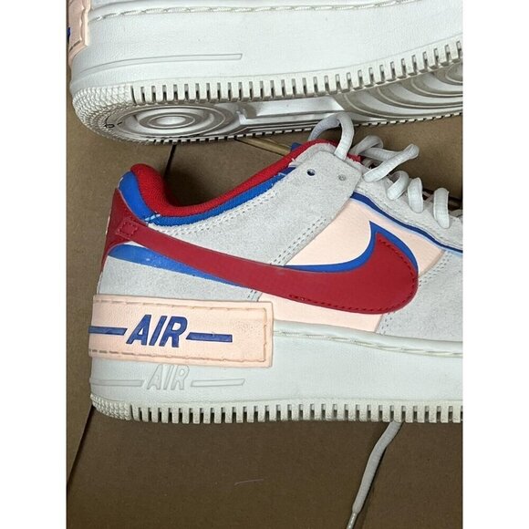 Nike Women's Shoes Air Force 1 Shadow Sail White Red  Blue Size 8 - Picture 4 of 16